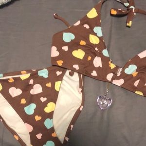 Halter Top Bikini with removable plastic gem